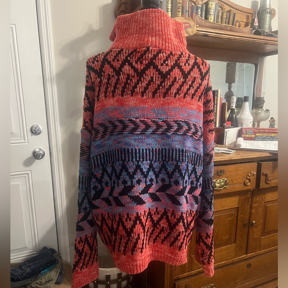 Anthropologie John + Jenn Pink Combo Knit Pullover - Picture 2 of 3